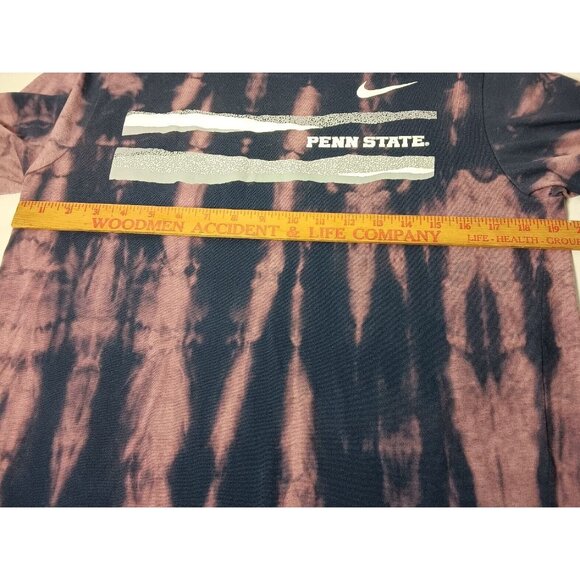 Penn State University T Shirt L Nike Tee Dri Fit Bleach Dye Blue Purple Athletic - Picture 7 of 10